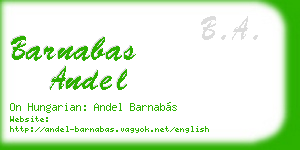 barnabas andel business card